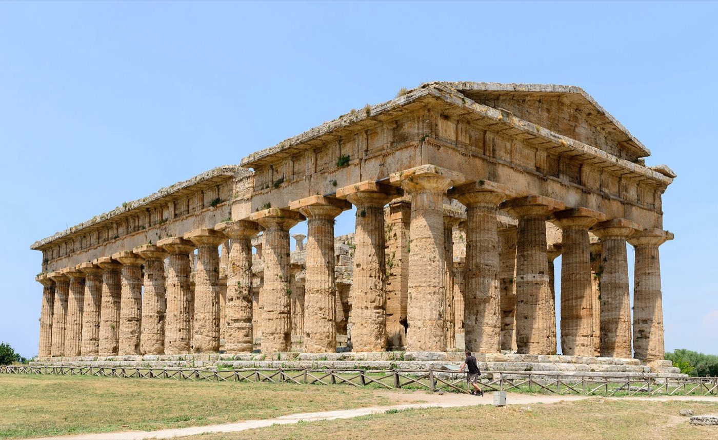 Doric temple of Hera at Paestum, a day trip from Naples