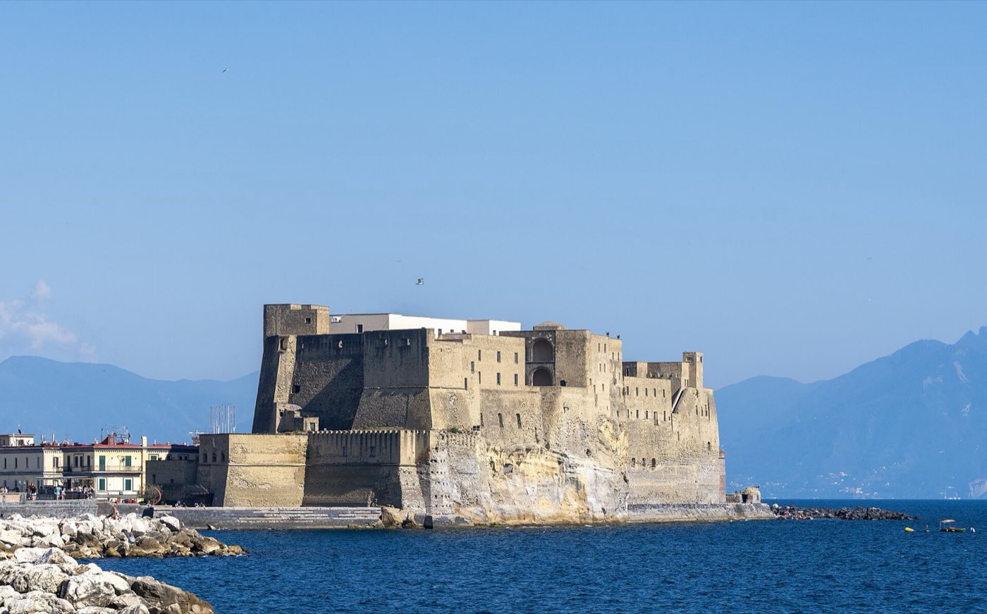 Castel dell'Ovo on the Naples seafront, first stop on many Naples itineraries