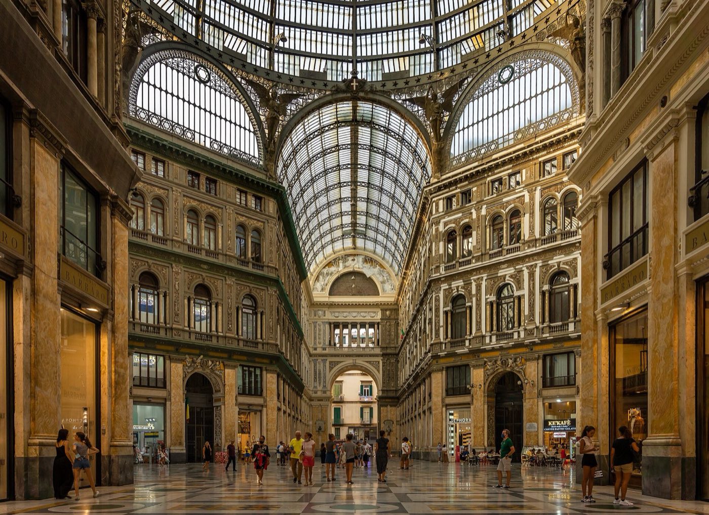 Interior of Galleria Umberto I in Naples, a classic stop on private walking tours